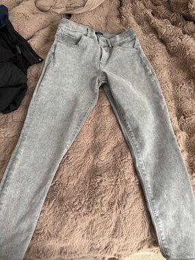 Express Light Gray Skinny Jeans